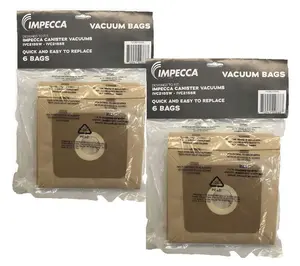 Impecca 2L Replacement Bags for Models IVC2155W/R - 12ct