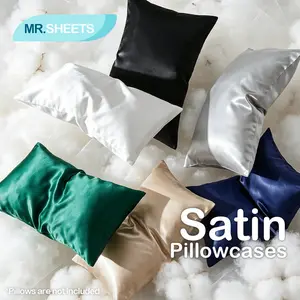 [Mother's Day Gift] NTBAY Set of 2 Silky Satin Pillowcases, Cooling Smooth Pillow Covers for Hot Sleepers, Luxury Bedding Essentials, Wrinkle & Fade Resistant