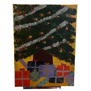 Christmas Tree Canvas in Acrylic 12x16 - Perfect for Office Decor