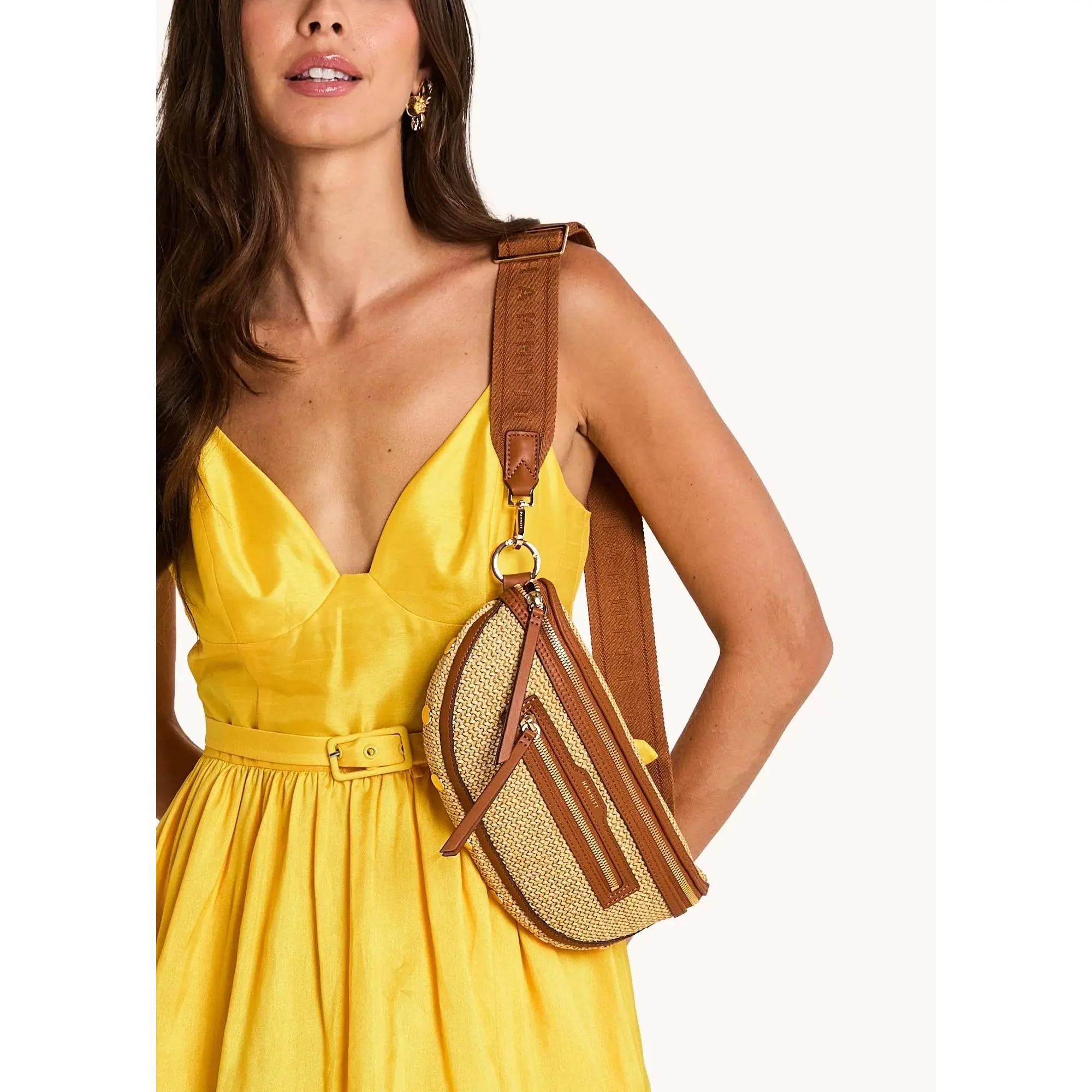 HAMMITT | Charles Crossbody Med - Cocoa Raffia