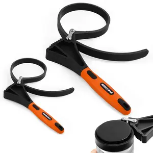 Sedy 2-Piece Strap Wrench Set, Adjustable Rubber Oil Filter Wrench Max Diameter 4" and 6", Jar Opener Set Heavy Duty Blet Wrenches for Drain Sewer Cap Sink Pliers Nut Shower Head Valve Removal