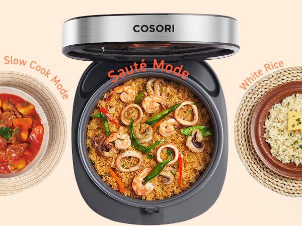 COSORI 18-in-1 Rice Cooker 5-Qt with Nonstick Pot, Fuzzy Logic, 24H Keep Warm, 50 Recipes & Nutrilens R001S AI Scan Smart Nutrition Kitchen Scale with Bluetooth, Type-C Charging, Accurate Nutritional Analysis