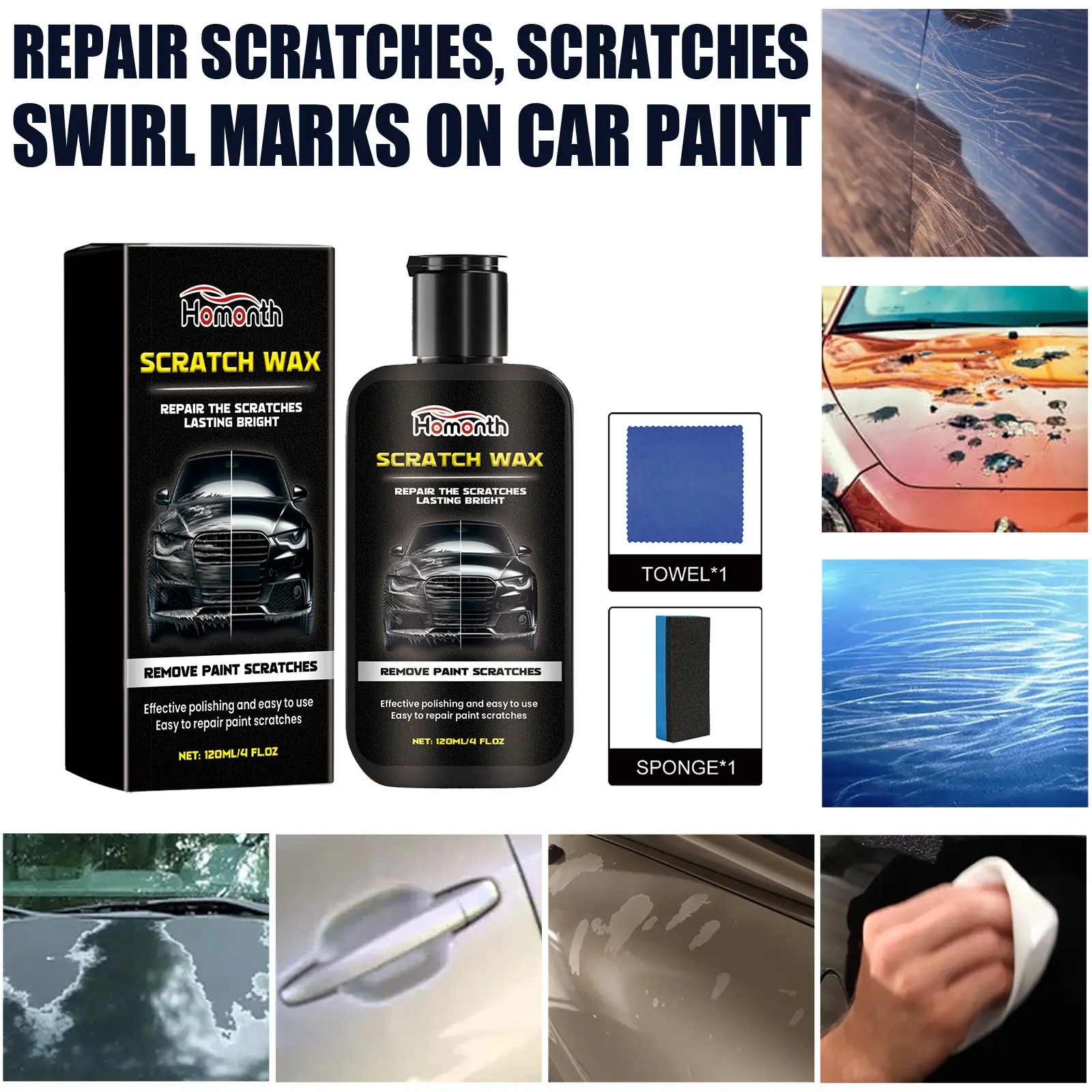120ml car Scratch Repair Wax Car Scratch Swirl Remover Multi-purpose polishing Wax car Paint Scratch Repair supplies beauty wax