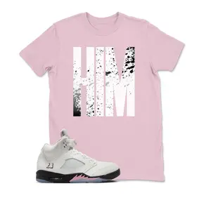 Shirt To Match AJ 5 Soft Pink, HIM Sneaker Tees, Jordan 5 Medium Soft Pink 35th Anniversary Tshirt, Sneakerhead Outfit Shirt, 100% Cotton, Unisex Top