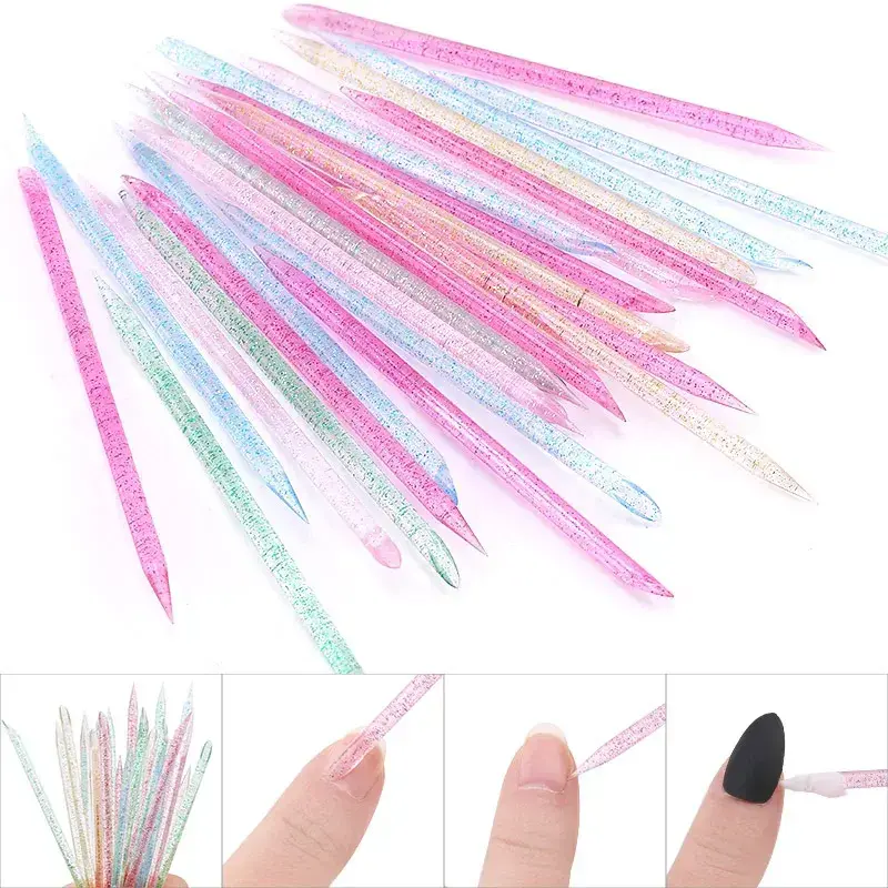 50Pcs Double-Head Crystal Nail Care Sticks Reusable Cuticle Pusher Manicure And Pedicure Tool for Hand & Foot Care