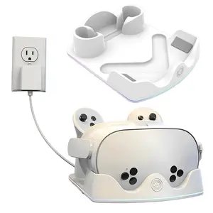 Charging Dock for Meta Quest 3S VR Headest Fast Charging Station W/ RGB Light Charging Stand for Meta Quest 3S/Quest 3/Quest 2
