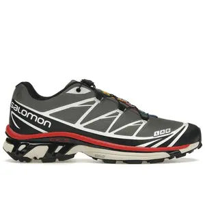 Salomon Men's XT-6 Pewter Aurora Red Hiking Shoes, from StockX