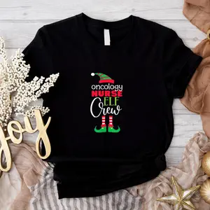 Oncology Nurse Elf Crew Christmas Matching PJs Nursing T-Shirt