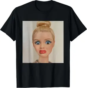 Funny Disgusted Doll face Meme Disgusting Reaction Sarcastic T-Shirt