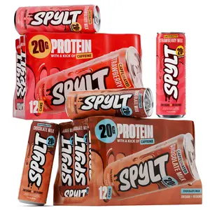 Spylt High Protein Chocolate + Strawberry Milk Bundle | 60mg Caffeine, 20g Protein, 90 Calories | Ready to Drink, Sugar Free, Lactose Free Milk | Perfect for Workout Recovery & Afternoon Pick Me Up