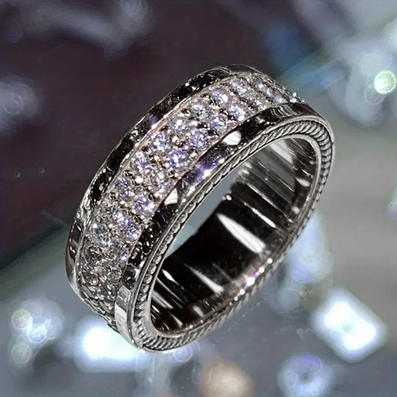 Glamorous Square Zirconia Ring with Brilliant Cut Timeless Elegance Exquisitely Handcrafted Women's Wedding Engagement & Promise Ring Elegant Banquet & Evening Party Jewelry Perfect Festival Birthday & Valentine's Day Gift Statement Ring