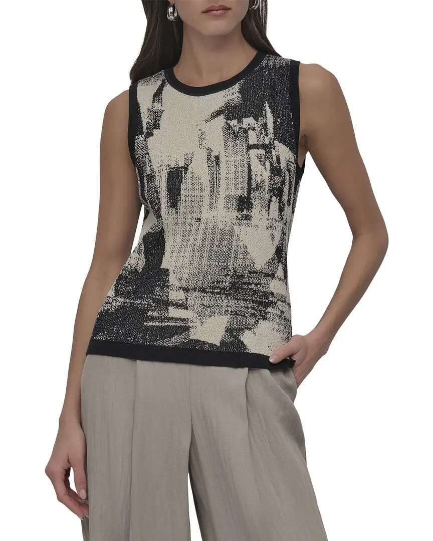DKNY Boucle Printed Sweater