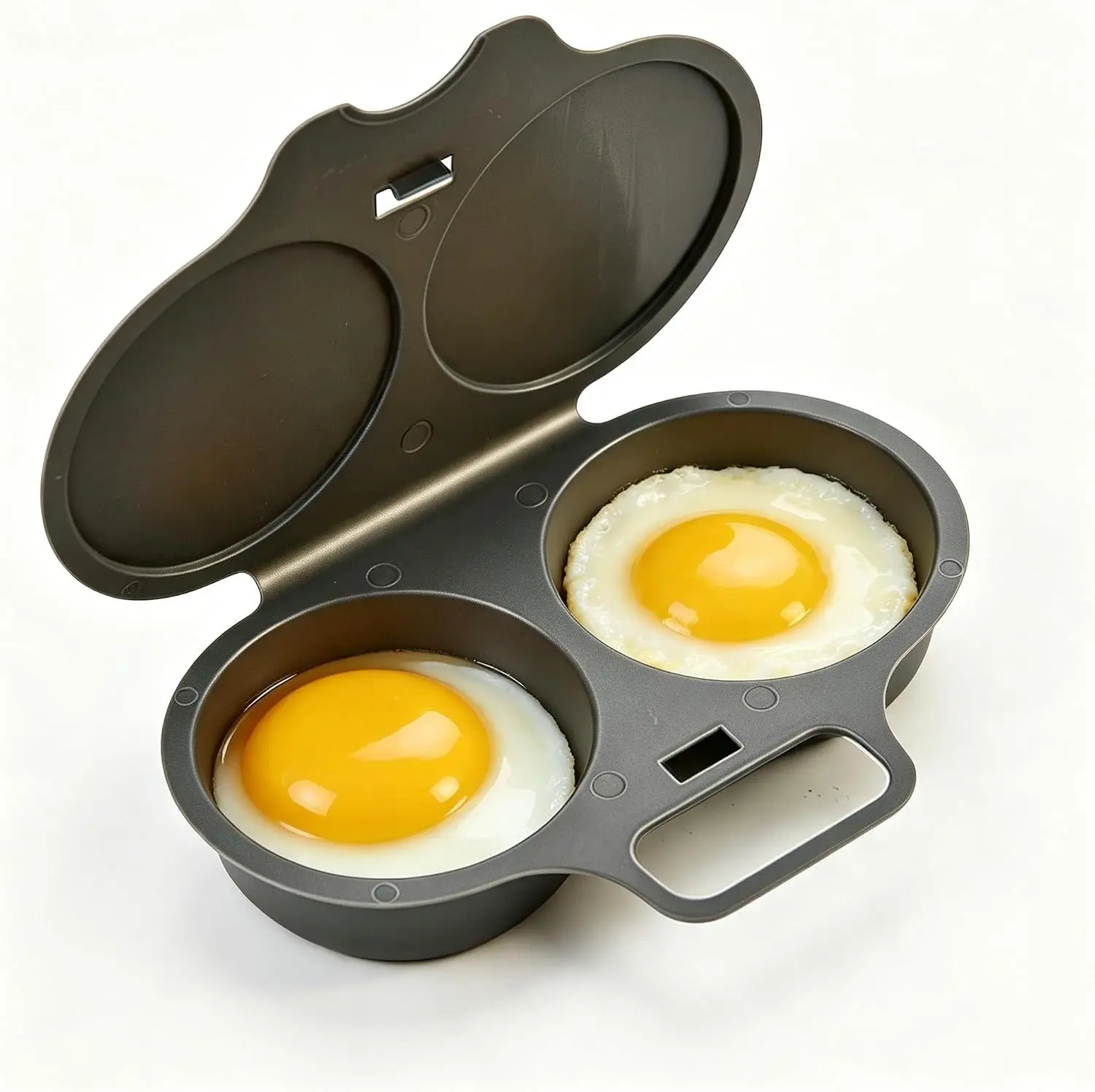 Microwave Egg Poacher with Maximum temperature: 248°F Lid & Handle,Dual Cavity Microwave Egg Poacher,Quick-Heat MicrowaveEgg Poachers for 2 Eggs,Instant Egg Steamer,Quick Oil-Free Cooking for Home, Office & Travel