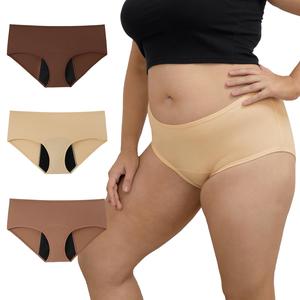 INNERSY Women's Plus Size Leak-Proof Period Panties 3-Pack Leg Mesh period underwear Breathable