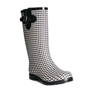 Nomad Houndstooth-Print Rain Boot - Puddles