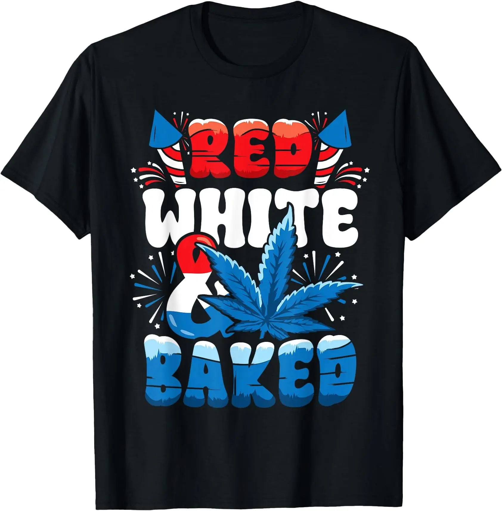 [100% Cotton] Men's 4th Of July Red White Graphic Short-Sleeve T-Shirt - Streetwear, Casual, Simple Round Neck, Spring & Summer Wear, Holiday Gift Idea