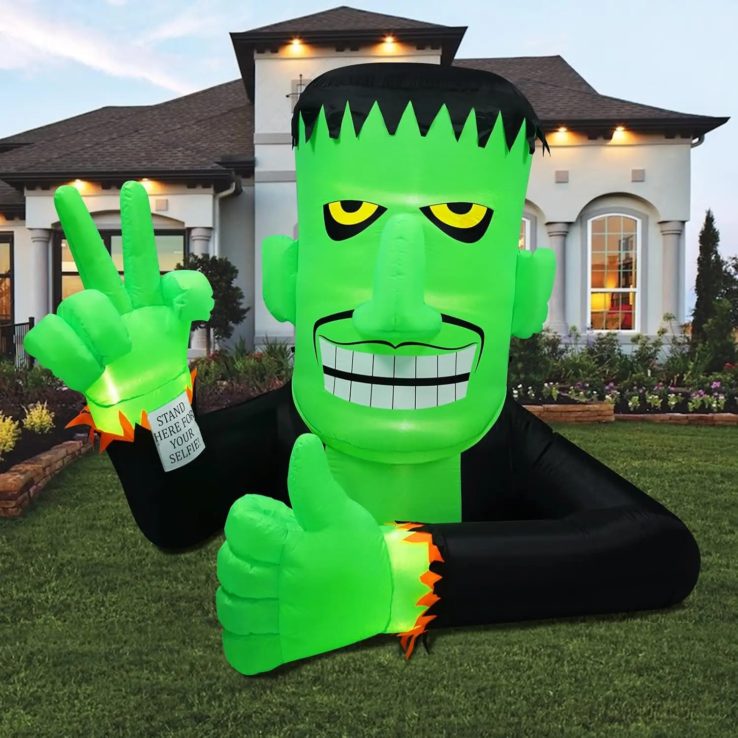 6FT High Halloween Inflatable Frankenstein Outdoor Decoration, Green Frank Inflatables with Led Lights for Home Yard Lawn Decorationspooky season decor, spooky yard decor, halloween yard decor, halloween gift for him and her, 2026 gift