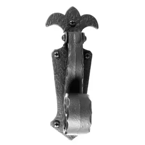 Acorn  8-1/4" Scroll Door Knocker - Black Iron