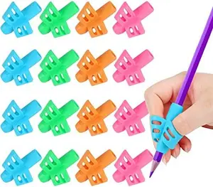 SANNIX 16 Pack Silicone Pencil Grippers for Kids Handwriting Ergonomic Training Pen Grips Dynamic Tripod Writing Tool Non-Slip Soft Material for Preschoolers
