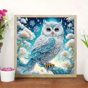 Owl Pattern DIY Diamond Arts Colorful Painting Kit without Frame, DIY 5D Diamond Arts Colorful Painting for Home Wall Decor Diamond Painting Kits