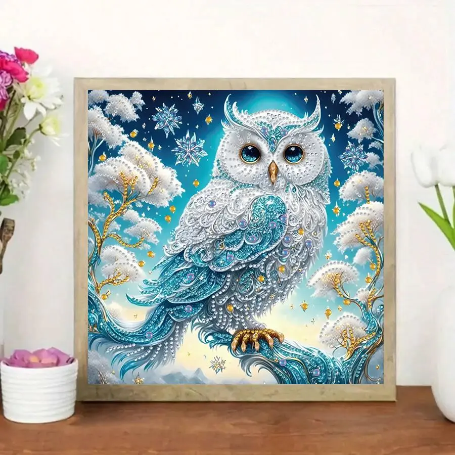 Owl Pattern DIY Diamond Arts Colorful Painting Kit without Frame, DIY 5D Diamond Arts Colorful Painting for Home Wall Decor Diamond Painting Kits Craft