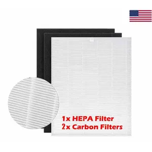 AP-1512HH Aftermarket HEPA Filter Kit for Coway Airmega 200M AP-1518R AP-1519P, High Efficiency True HEPA + 2 Pre-Cut Carbon Filters Fresh Indoor Air Replacement Set