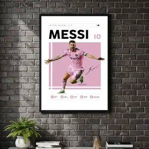 [ SPORT UNFRAMED - SALE UP TO 45% ] Messi Inter Miami Premium Series Soccer Poster Modern Club Star Decor