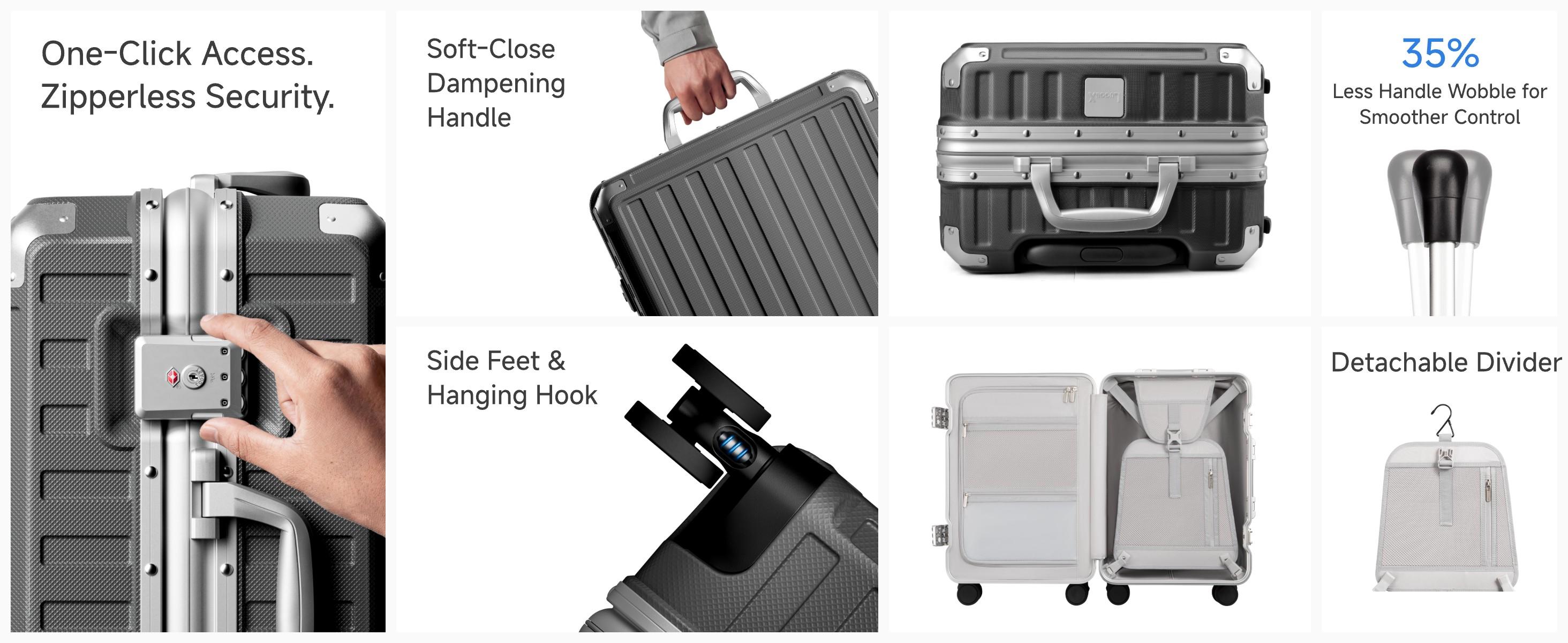 LUGGEX 2 Piece Luggage Set(20/28) with Spinner Wheels, 8010S Aluminum Frame Zipperless Polycarbonate Hard Shell Suitcase Sets LUGGEX 2 Piece Luggage Set(20/28) with Spinner Wheels, 8010S Aluminum Frame Zipperless Polycarbonate Hard Shell Suitcase Sets