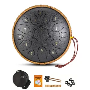 12 Inch Percussion Musical Instrument with Handbag Drumsticks 15 Notes D Major Large Ethereal Drum Yoga Meditation Sound Healing Child Beginner Hand Drum
