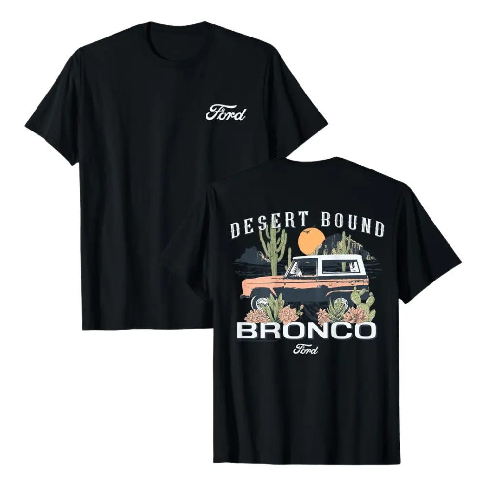 Ford - Bronco SUV Desert Bound Front and Back Graphic T-Shirt, Gift For Him, Casual Cotton Top Short-sleeve Menswear
