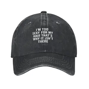 Men’s fun and sexy hairstyle parody baseball cap — adjustable snap cap with the phrase “I’m too sexy, my hairstyle doesn’t match me” printed on it; lightweight all-season outdoor hat suitable for camping, travel, and parties; a perfect gift for both men a