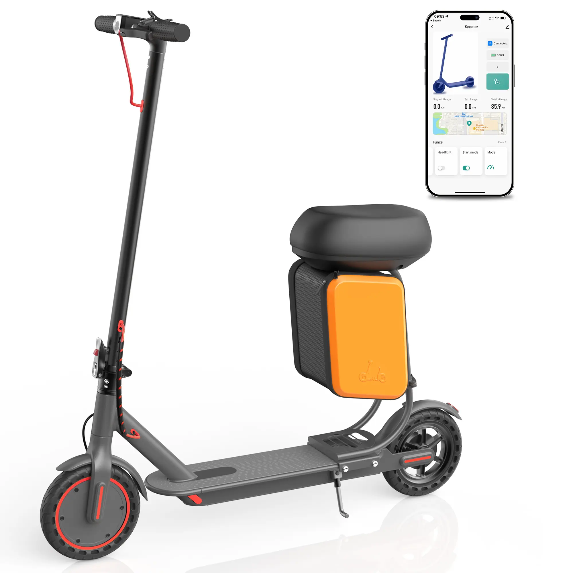 Electric scooter with seats
