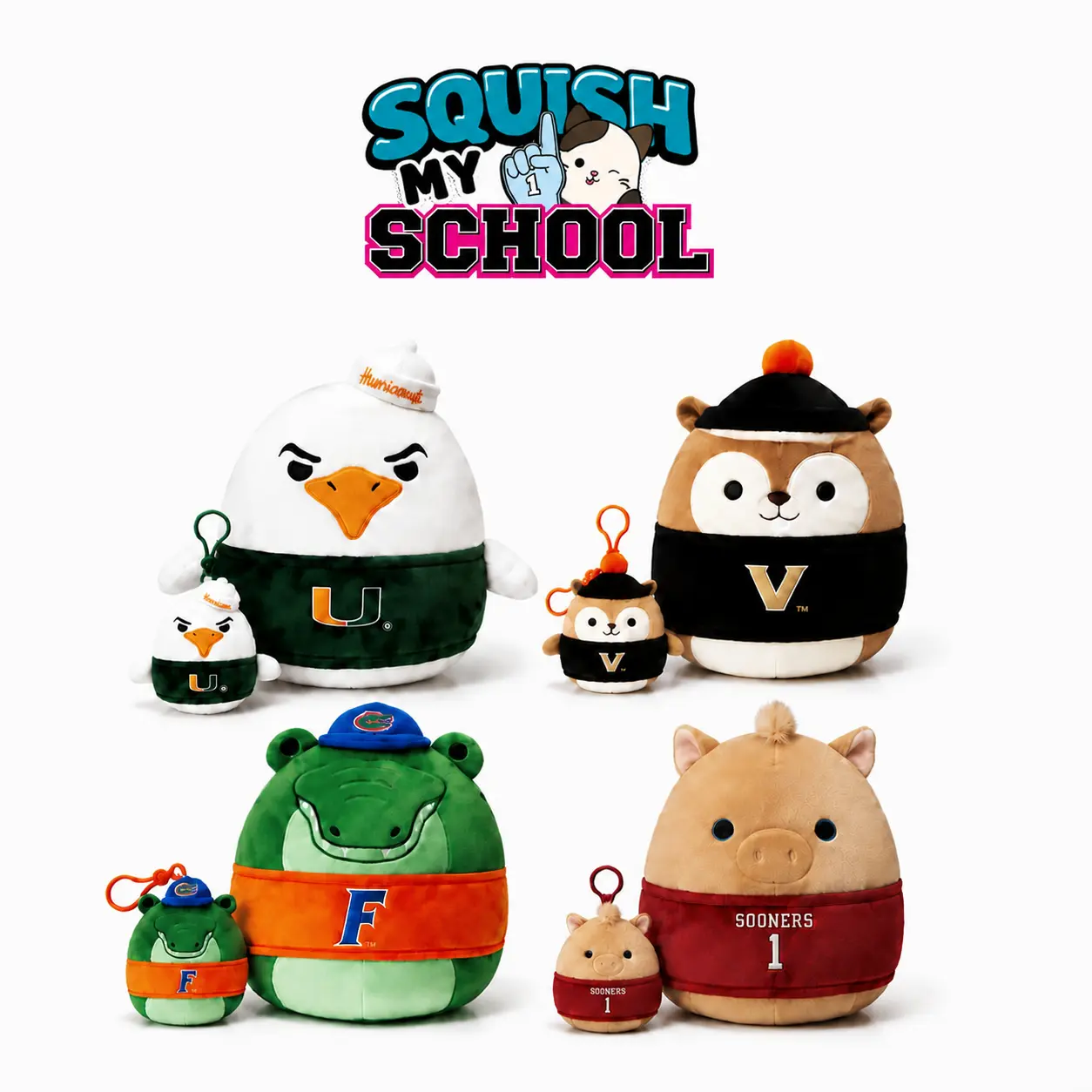 Squish My School Squishmallows College Mascot Plush Bundle - 12-Inch Plush & 3.5-Inch Clip Squish My School Squishmallows College Mascot Plush Bundle - 12-Inch Plush & 3.5-Inch Clip