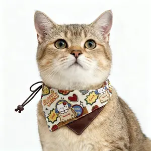 Handmade Pet Cravat One Size Crafted From Soft Cotton, Each Piece Features Unique Artisan Marks. Protects Long-haired Chests & Adds Dapper Style. Christmas Cat Collar with Bells Hand-knitted Cartoon Hand-Knitted Set Cute Strawberry Bow Tie Halloween Hand-