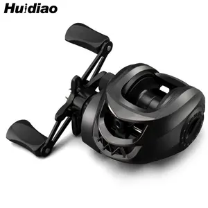 Huidiao Beginner Baitcasting Reel 7.2:1 High Speed Ratio 22lb Max Drag Black Low Profile Baitcaster Saltwater Casting Reels with 12-Levels Magnetic Brake System Metal Spool/Handle for Lure Fishing Fishing Gear