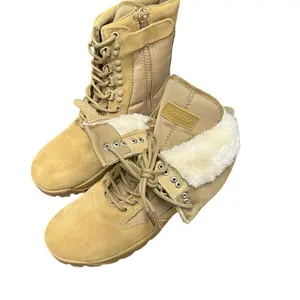 8711F 8” Winter Army Military Style Boots with Fur Insulation - Comfortable Footwear for Walking