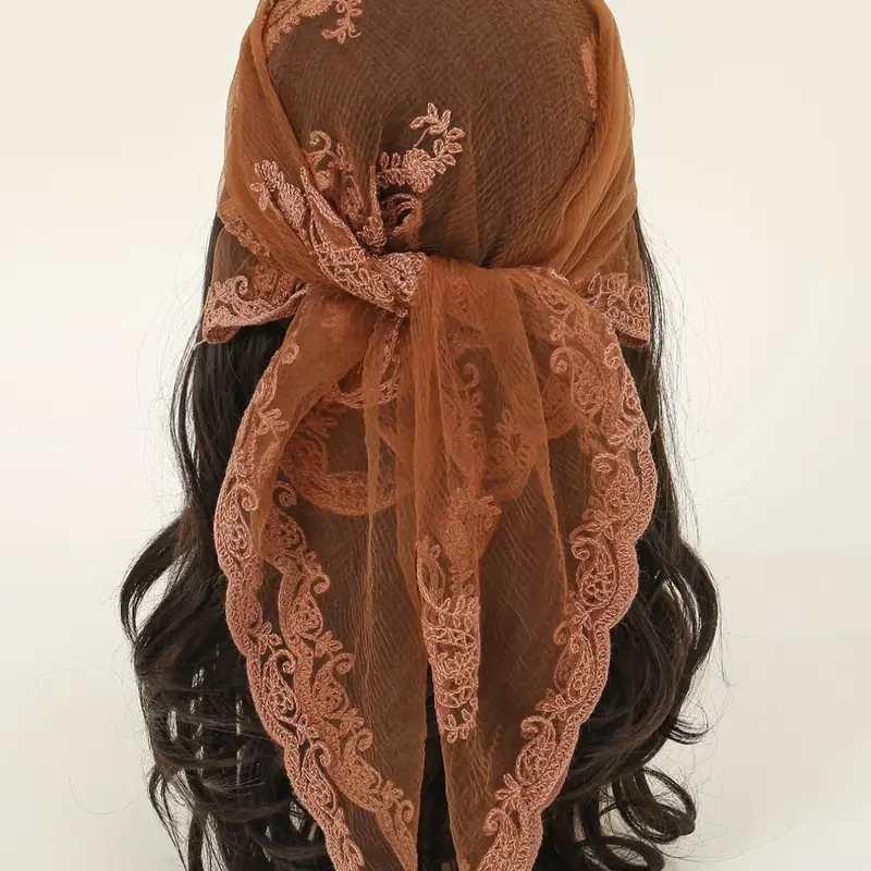 Women's Floral Embroidered Square Scarf, Boho Floral Shawl, Fashionable Elegant Multifunctional Scarf For Daily Wear, Casual Versatile Scarf For Women