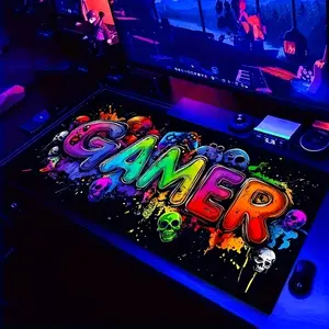 Gaming Neon Skull Wrist Rest Art Mouse Pad - Non-Slip Rubber Base, Vibrant Gaming Desk Mat for PC, Office, And Home Use - Available in Multiple Sizes, Perfect Halloween And Christmas Gift, Gaming Mouse Pad | Vibrant Desk Decor | Durable Mousepad