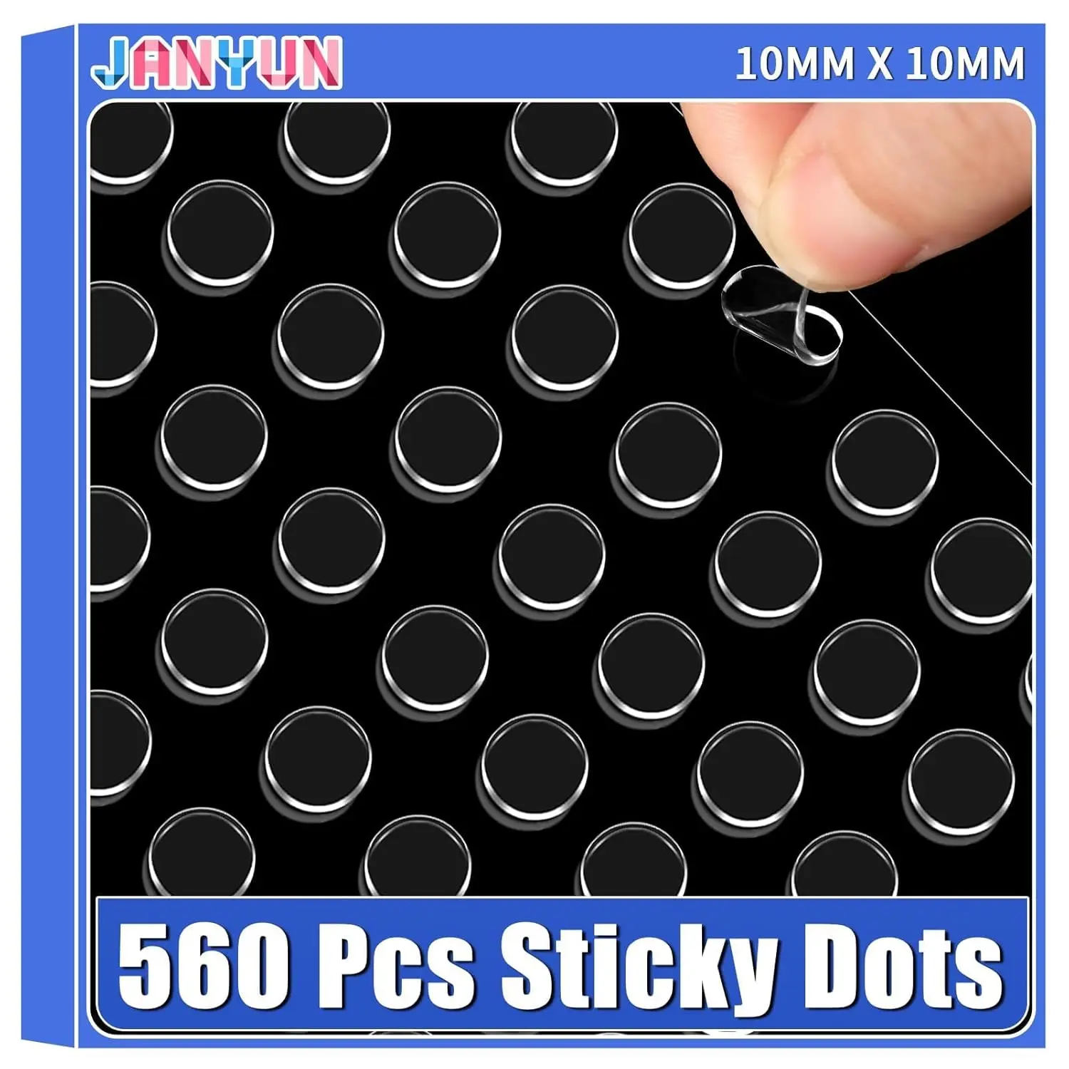 Mounting Putty, 560 count Double Sided Sticky Dots Removable Sticky Dot Clear Sticky Tack for Wall Pictures Hanging Adhesive Round Putty for Home Office Decor(10mm)
