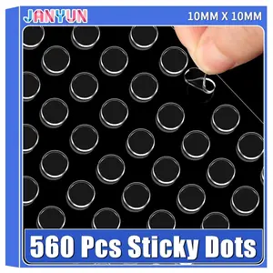 Mounting Putty, 560 count Double Sided Sticky Dots Removable Sticky Dot Clear Sticky Tack for Wall Pictures Hanging Adhesive Round Putty for Home Office Decor(10mm)