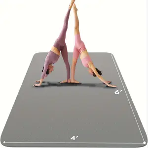 6x4 FT Extra Large Yoga Mat - 6mm Thick, Non-Slip TPE Workout Mat - Perfect for Women & Mens Yoga, Pilates, Gym & Floor Exercises - Durable, Spacious, Superior Grip