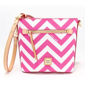 Dooney & Bourke Coated Cotton Chevron Small Zip Crossbody
