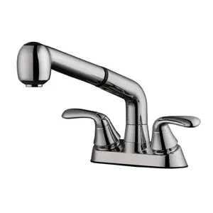 Traditional Two Handle Chrome Pull Out Laundry Faucet