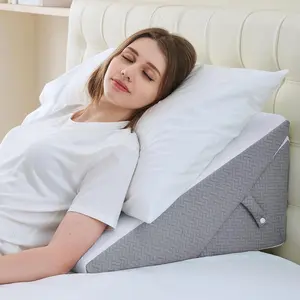 Adjustable 12 Inch High Sleep Triangle Pillow, Leg Elevation Knee Support, Anti-Snore Wedge Pillow, Acid Reflux Relief