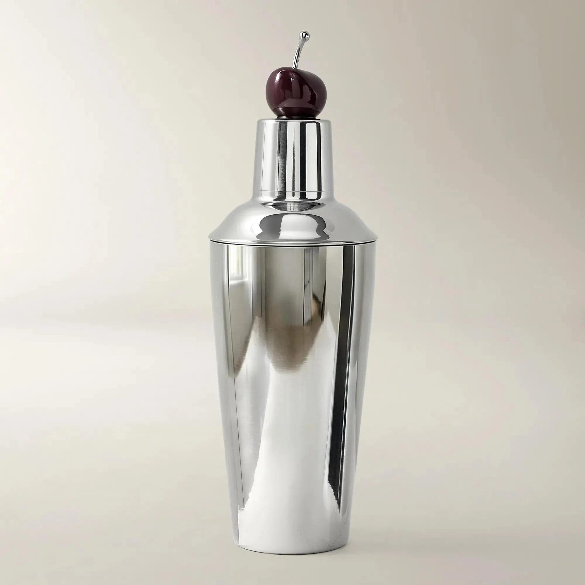 Z Gallerie Cherry On Top Stainless Steel Cocktail Shaker