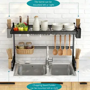 SICANDAENHK 2‑Tier Over‑The‑Sink Dish Drying Rack – All‑In‑One Organizer for Maximum Kitchen Space✨, Plant, Lightweight