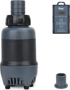 hygger 24V DC Aquarium Water Pump,Submersible Pump With Controller, Water Fountain Pump with Nozzles for Fish Tank, Pond, Aquarium, Statuary, Hydroponics