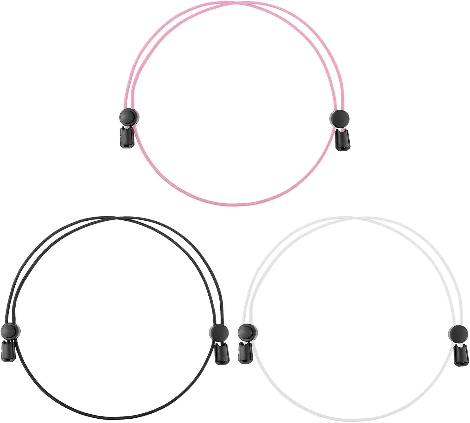 3Pcs Shirt Tuck Band for Women – Adjustable Elastic Top Belt, Latex & Polyester Waist Crop Band for Tucking Shirts & Sweaters (Black, White, Pink)