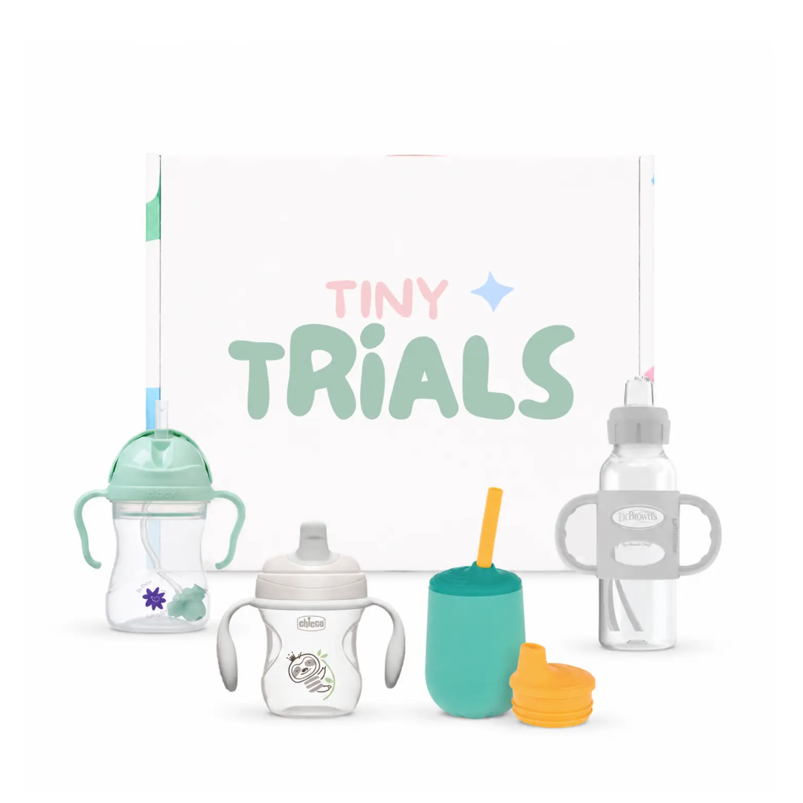 Baby Sippy Cup Discovery Box, 4-Cup Variety Pack with Straw, Spout, and Silicone Features