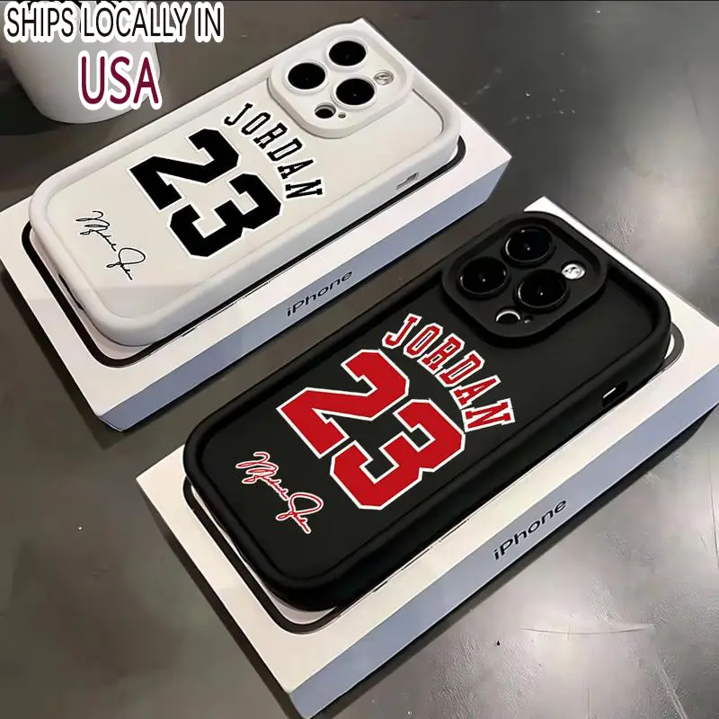 Super Star J-Jordan 23 Basketball Pattern Phone Case for IPhone 16 15 14 13 12 11 Pro Max Luxury Shockproof Protection Smartphone Cover
